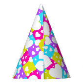 Retro Neon Queen of Hearts Verjaardag Feesthoedjes (Achterkant)