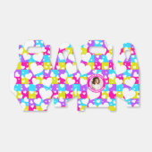 Retro Neon Queen of Hearts Verjaardagsfeest Foto Bedankdoosjes (Uitgevouwen)