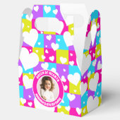 Retro Neon Queen of Hearts Verjaardagsfeest Foto Bedankdoosjes (Geopend)