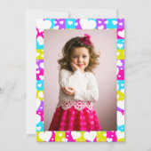 Retro Neon Queen of Hearts Verjaardagsfeest Foto Kaart (Achterkant)