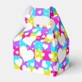 Retro Neon Queen of Hearts verjaardagsfeestje Bedankdoosjes (Achterkant)