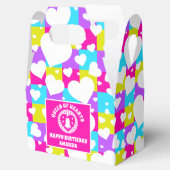 Retro Neon Queen of Hearts verjaardagsfeestje Bedankdoosjes (Geopend)