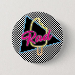 Retro Neon Rad Popsicle Button
