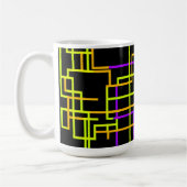 Retro Neon Raster Koffiemok (Links)