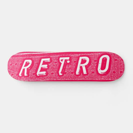 Retro - Neon Red en White Skateboard (Horizontaal)