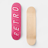 Retro - Neon Red en White Skateboard (Voorkant)
