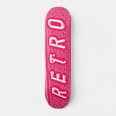 Retro - Neon Red en White Skateboard (Voorkant)