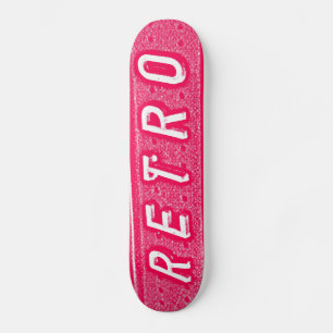 Retro - Neon Red en White Skateboard