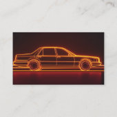 Retro Neon Rijden Lyft Uber Driver Rideshare Visitekaartje (Achterkant)