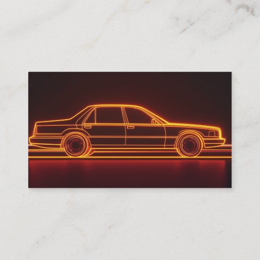 Retro Neon Rijden Lyft Uber Driver Rideshare Visitekaartje (Achterkant)