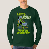 Retro Neon Roller Skating Lets Roll Birthday Crew T-shirt (Voorkant)
