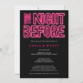 Retro neon roze nacht voor het repetitieve diner kaart (Voorkant)