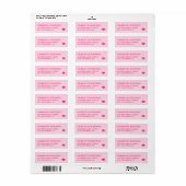 Retro neon roze pastel afstuderen etiket (Full Sheet)