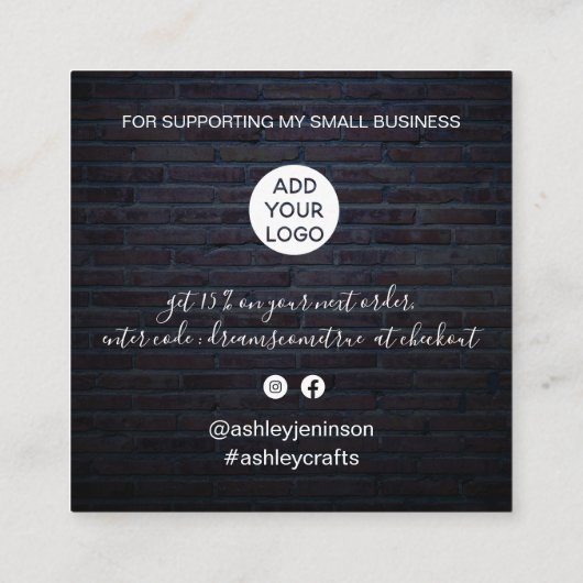 Retro neon roze tekenvolgorde bedankt vierkante visitekaartje (Achterkant)