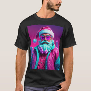 Retro Neon Santa Claus T-shirt