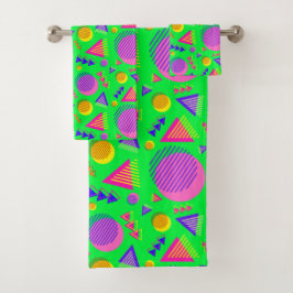 Retro Neon Sfeer Bad Handdoek