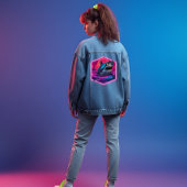 Retro Neon Shark Vaporwave Denim Jacket