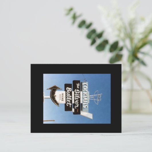 Retro  Neon Sign. Briefkaart (Staand voorkant)