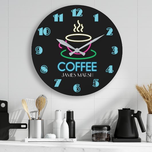 Retro Neon Sign Coffee Cafe Grote Klok