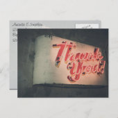 Retro Neon Sign Dank je Briefkaart (Voorkant / Achterkant)