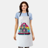 Retro Neon Skeleton Nurse - Funny Spooky Medical D Schort (Gedragen)