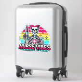 Retro Neon Skeleton Nurse - Funny Spooky Medical D Sticker (Koffer)