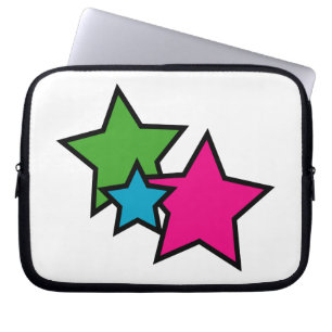 Retro Neon Stars Grafisch Y2K Laptop Sleeve