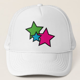 Retro Neon Sterren Grafische Pop Art Trucker Pet