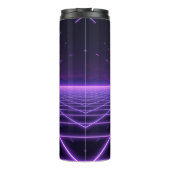 Retro Neon Synthwave Oneindige Raster Thermische T Thermosbeker (Achterkant)