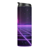 Retro Neon Synthwave Oneindige Raster Thermische T Thermosbeker (Geroteerd rechts)