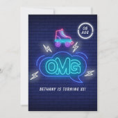 Retro neon tekenen verjaardag kaart (Voorkant)