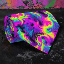 Retro Neon Tie-Dye Aangepaste Das