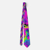 Retro Neon Tie-Dye Aangepaste Das (Achterkant)