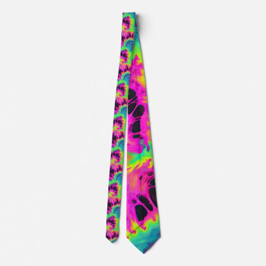 Retro Neon Tie-Dye Heren Das (Achterkant)