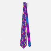Retro Neon Tie-Dye Op maat gemaakte stropdas (Voorkant)