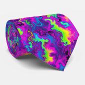 Retro Neon Tie-Dye Op maat gemaakte stropdas (Opgerold)