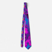 Retro Neon Tie-Dye Op maat gemaakte stropdas (Achterkant)