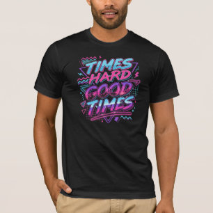 Retro Neon: Tijd Harde Goede Tijden op Heren Premi T-shirt