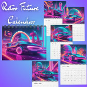 Retro Neon Toekomst 2024 Kalender