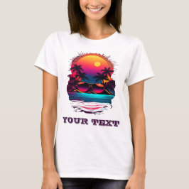 Retro Neon Tropical Island Zomerfeest T-shirt