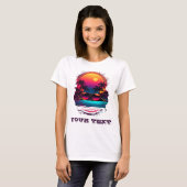 Retro Neon Tropical Island Zomerfeest T-shirt (Voorkant volledig)