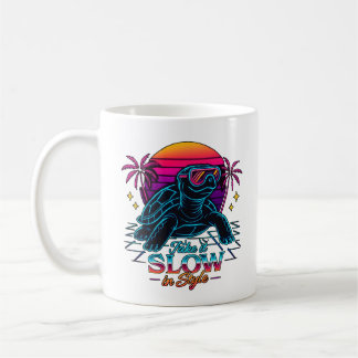 Retro Neon Turtle Vaporwave Art Koffiemok