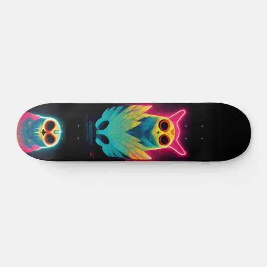 Retro Neon Vaporwave Ownership Board Persoonlijk Skateboard (Horizontaal)