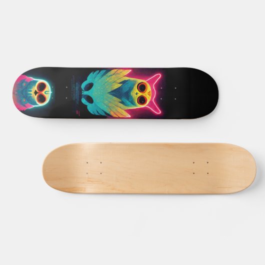 Retro Neon Vaporwave Ownership Board Persoonlijk Skateboard (Horizontaal)