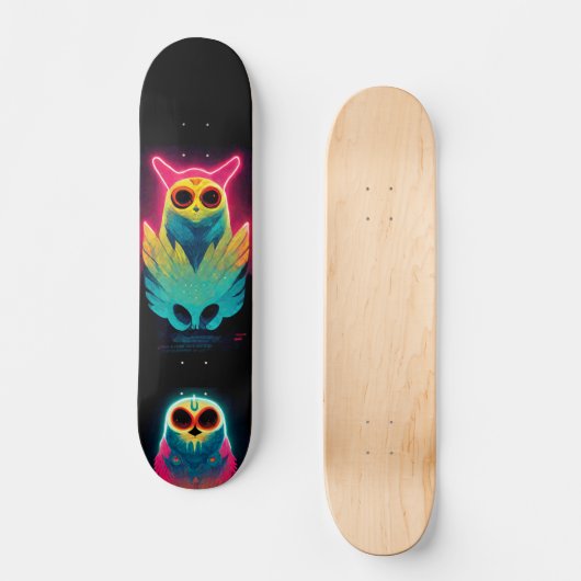 Retro Neon Vaporwave Ownership Board Persoonlijk Skateboard (Voorkant)
