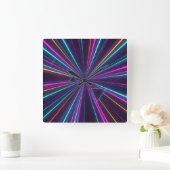 Retro Neon Wall Clock – 80s Futuristic Design Vierkante Klok (Huis)