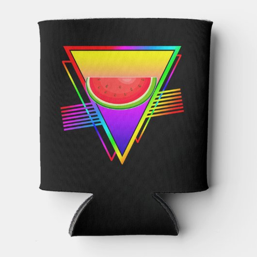 Retro Neon Watermeloen Blikjeskoeler (Voorkant)