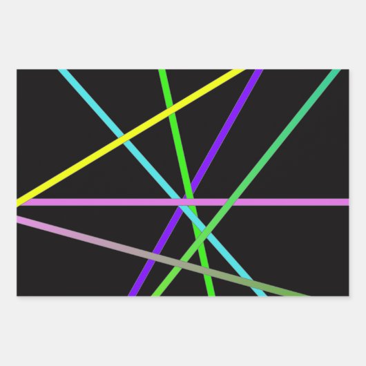 Retro Neon Wrapping Paper Flat Sheet Set 3 (Voorkant 3)