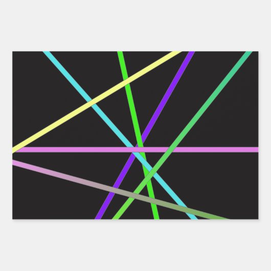 Retro Neon Wrapping Paper Flat Sheet Set 3 (Voorkant 2)