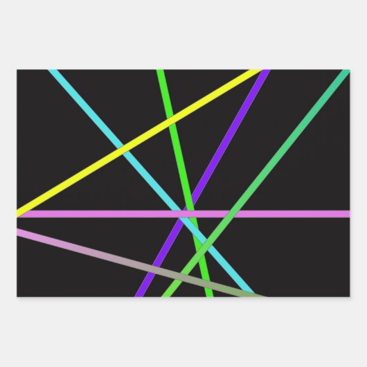 Retro Neon Wrapping Paper Flat Sheet Set 3 (Voorkant)
